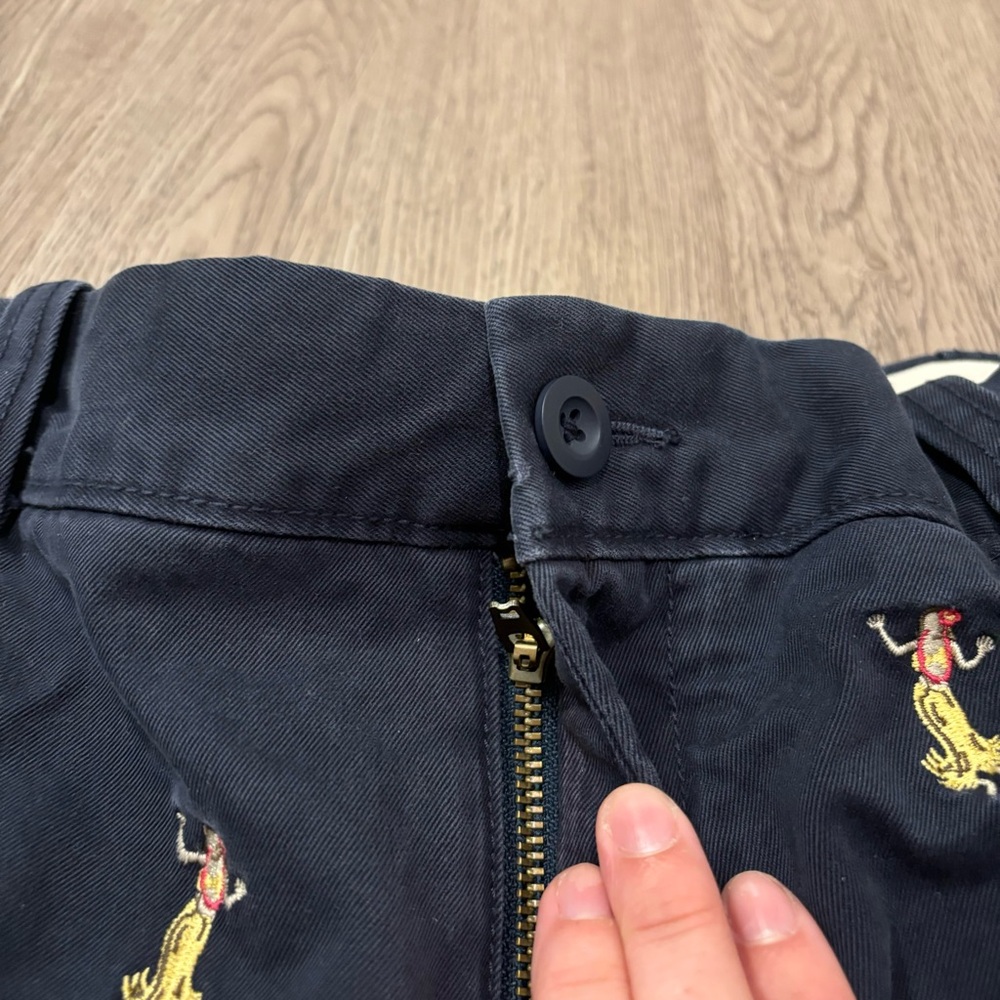 Vintage J.‎ Crew Chino Shorts Embroidered Hula Girls Navy Blue Men’s 38 - Picture 3 of 6